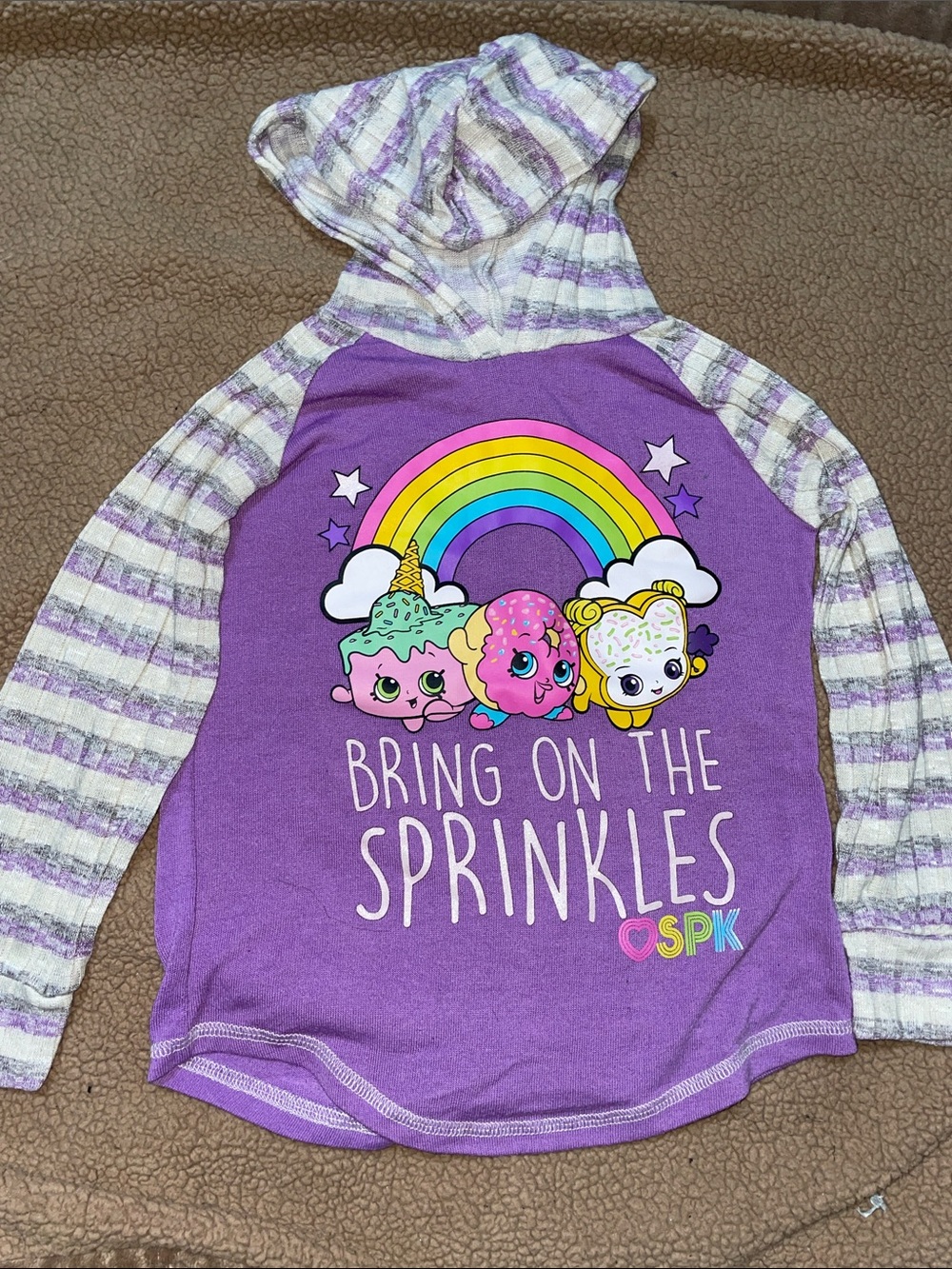 Purple 'Bring On The Sprinkles' Kids Hoodie Top